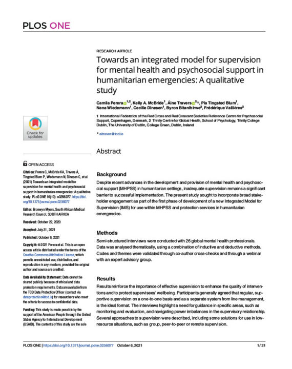 towards-an-integrated-model-for-supervision-for-mental-health-and-psychosocial-support-in-humanitarian-emergencies-a-qualitative-study