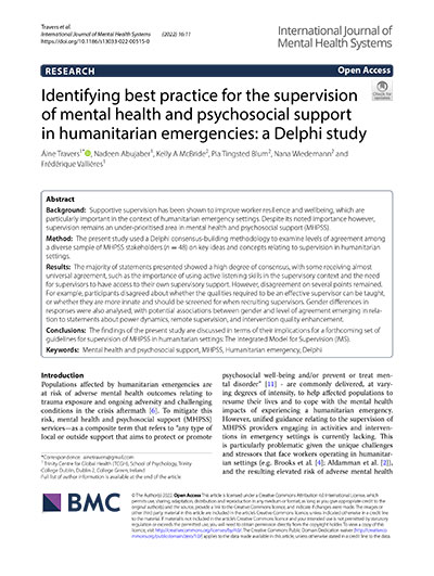 identifying-best-practice-for-the-supervision-of-mental-health-and-psychosocial-support-in-humanitarian-emergencies-a-delphi-study