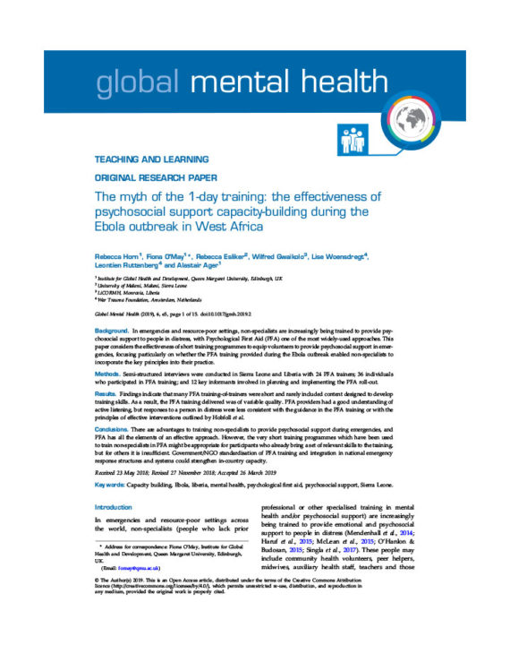 the-myth-of-the-1-day-training-the-effectiveness-of-psychosocial-support-capacity-building-during-the-ebola-outbreak-in-west-africa