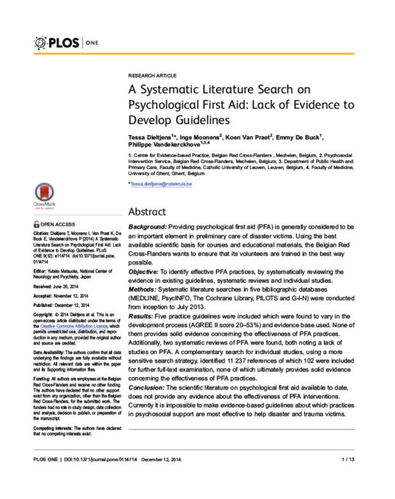 a-systematic-literature-search-on-psychological-first-aid-lack-of-evidence-to-develop-guidelines