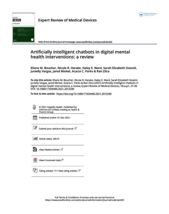 artificially-intelligent-chatbots-in-digital-mental-health-interventions-a-review