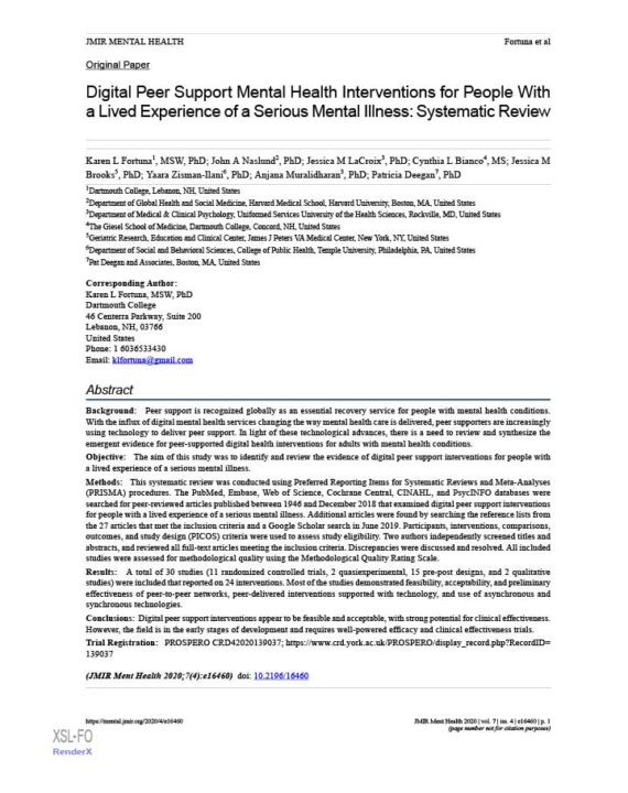 digital-peer-support-mental-health-interventions-for-people-with-a-lived-experience-of-a-serious-mental-illness-systematic-review